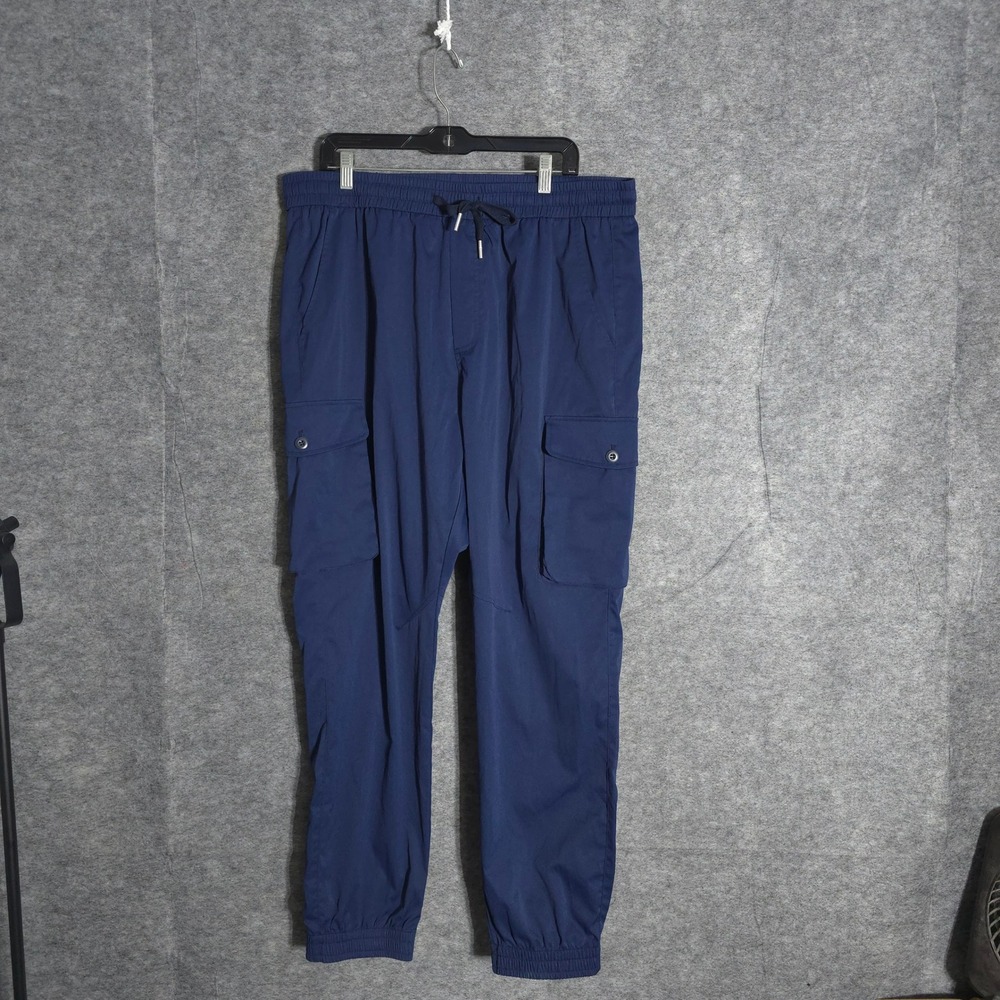 JMIERR Cargo Jogger Pants Mens 42 Navy Blue Tactical Utility Elastic Waist 340-1